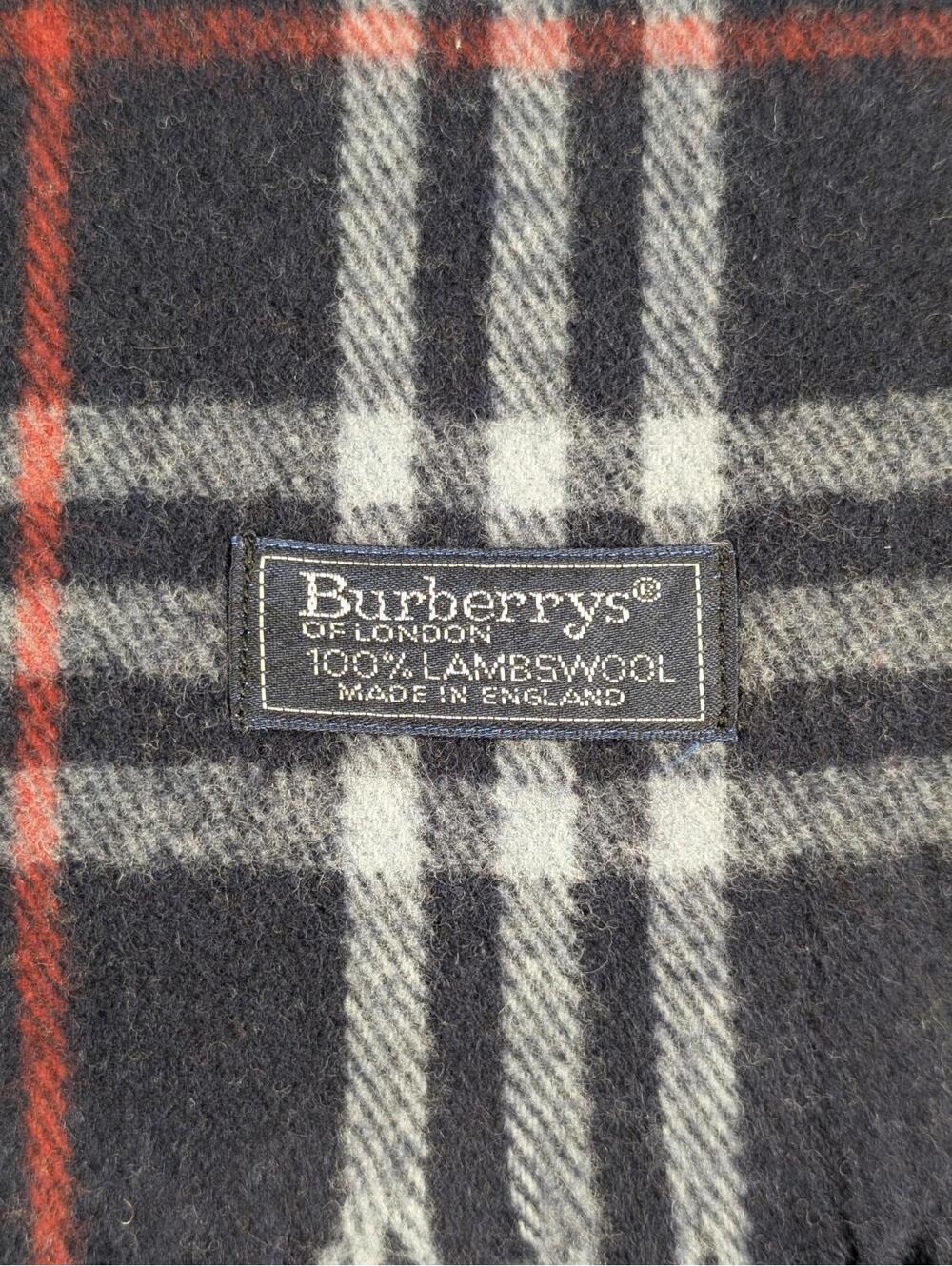 Vintage Burberry of London 100% Lambs Wool Scarf Multicolor Burberrys - Picture 3 of 5